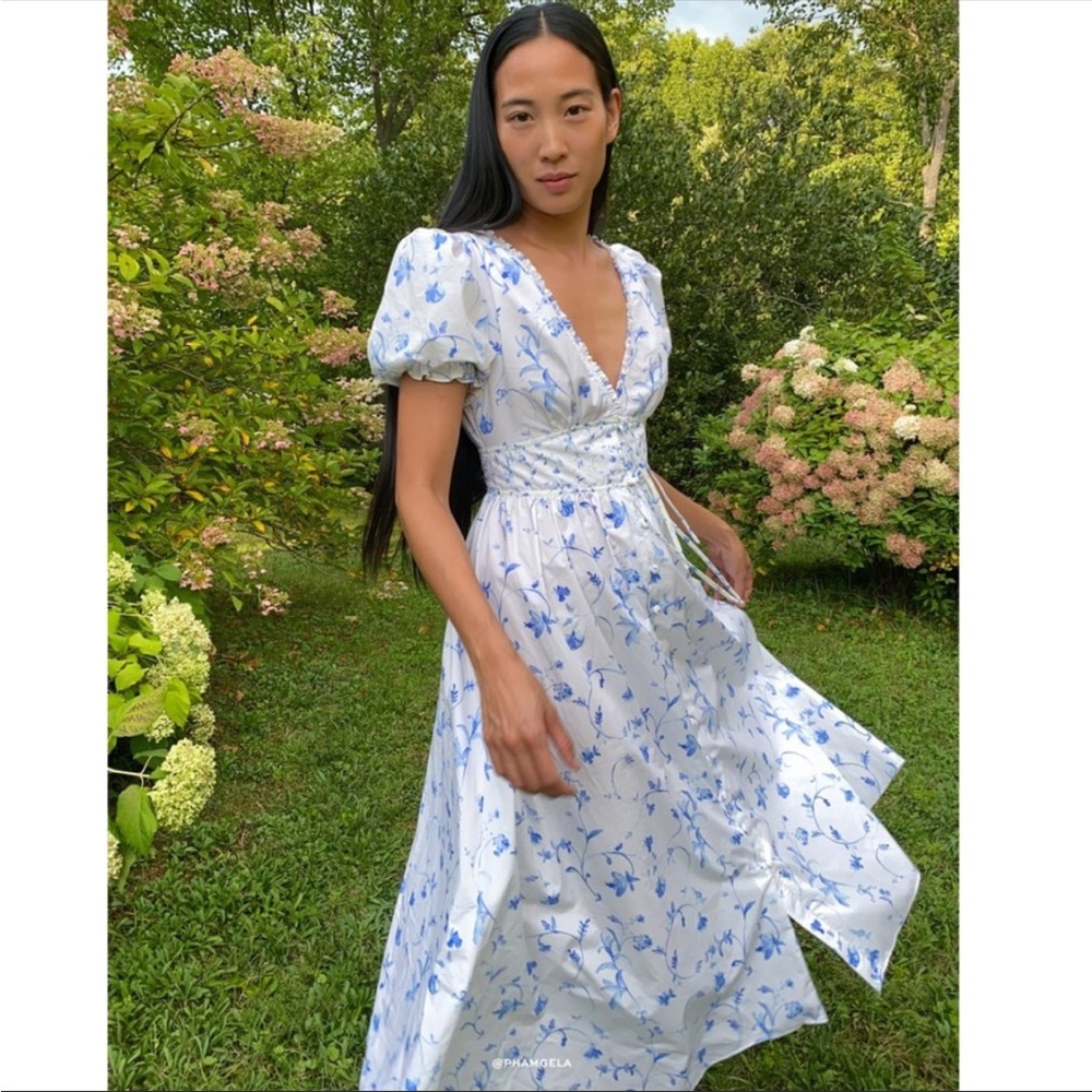 Hill House Sabrina Dress Blue Botanical